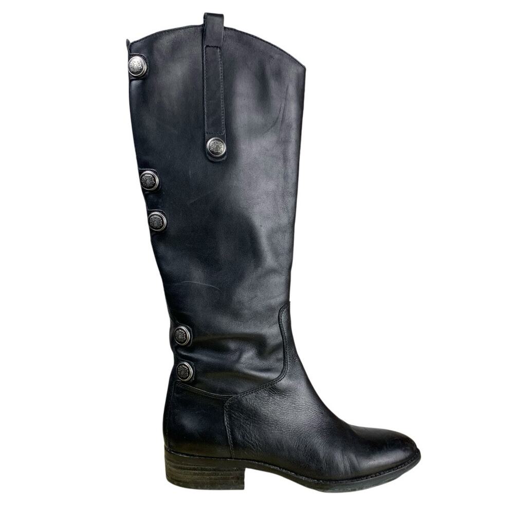 Arturo Chiang Enchant Black Leather Tall Riding Boots 7M Old Money Equestrian